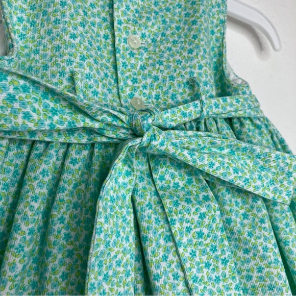 Luli & Me smocked dress green & blue floral sleeveless with bloomers 12 months - Picture 10 of 15